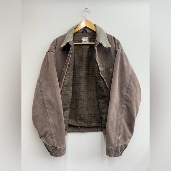 Carhartt Detroit Jacket Blanket Lined Chestnut Brown J97 CHT Size XL (Fits L) - Picture 3 of 6